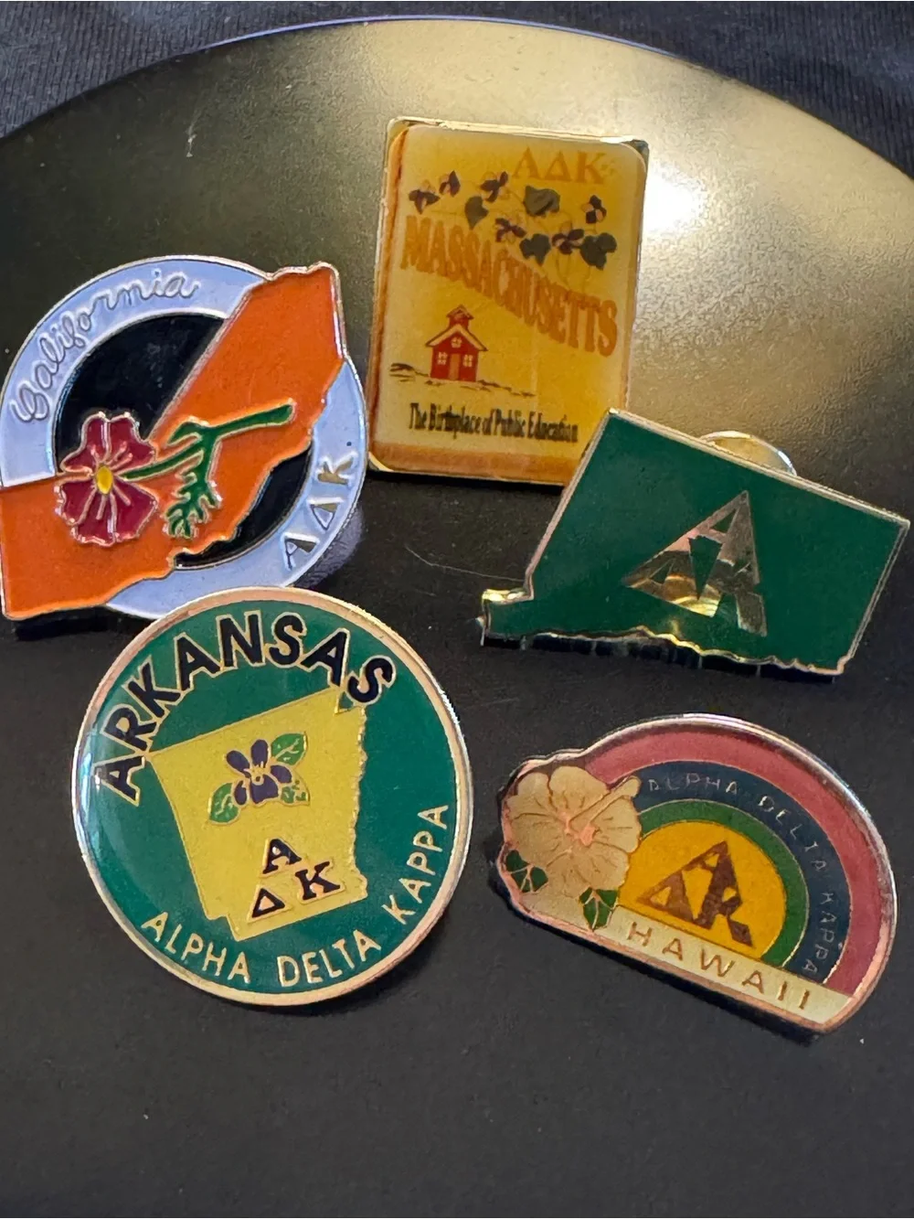 Vintage Alpha Delta Kappa (ADK) Enamel Pin Lot